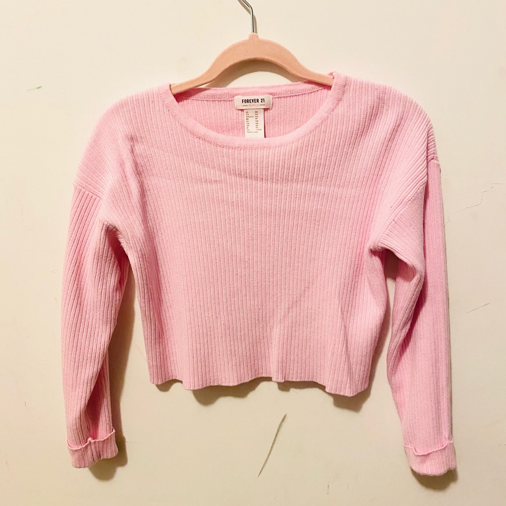 Pink Crop Sweater